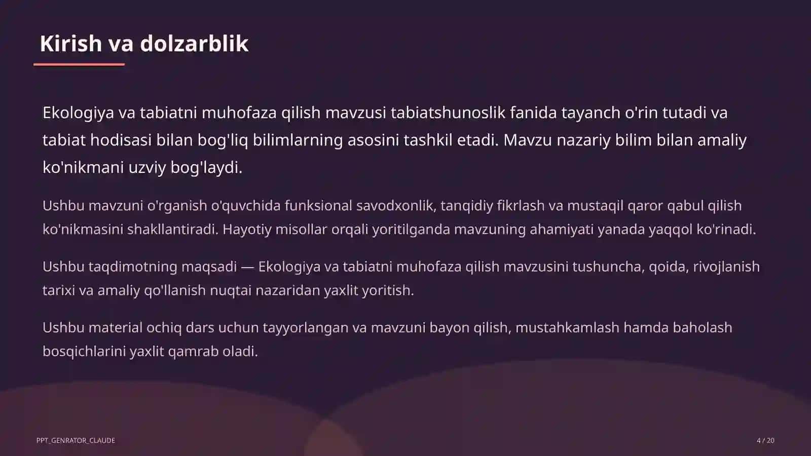 Ekologiya va tabiatni muhofaza qilish (4-sinf) 4