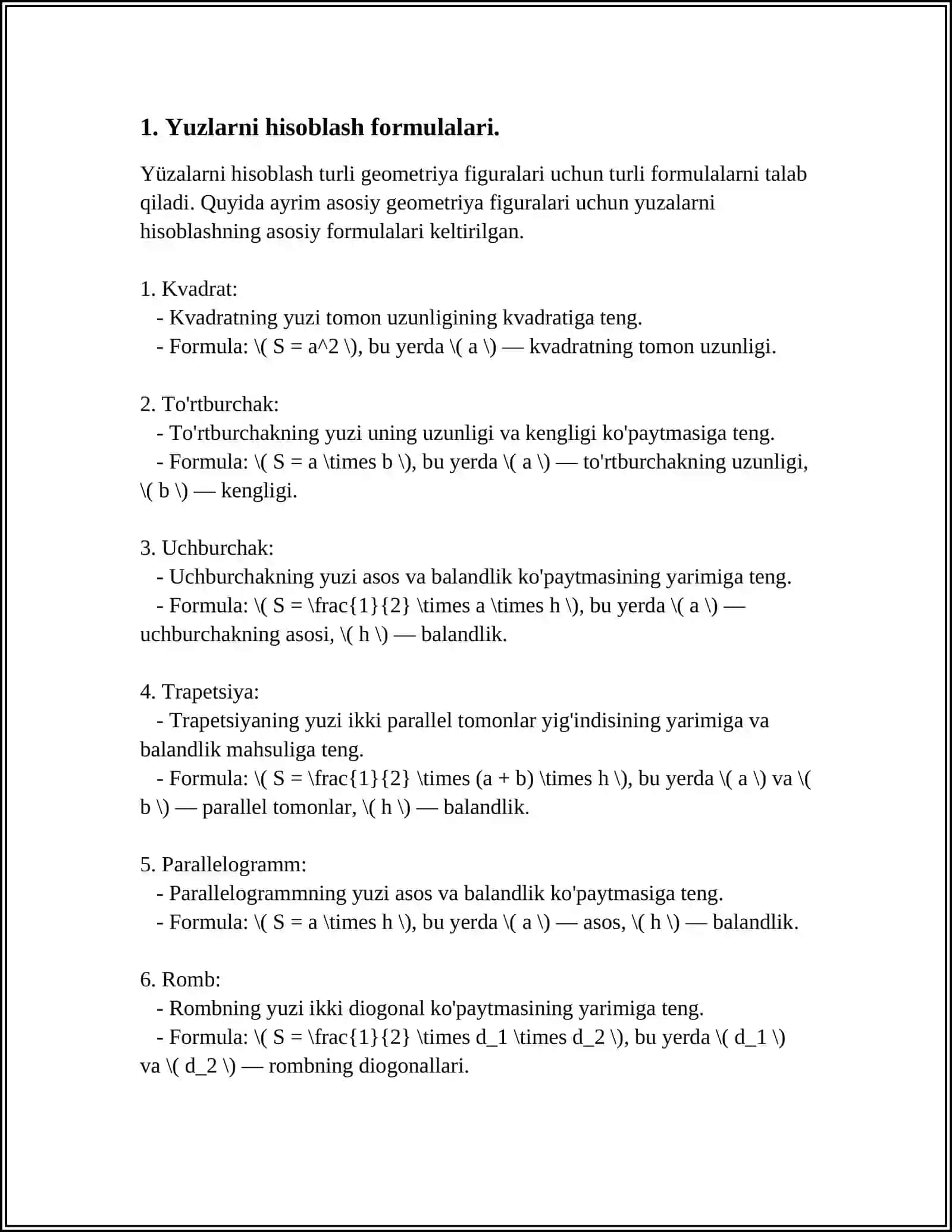 YUZLARNI FORMULA YORDAMIDA HISOBLASHGA DOIR MASALALAR. BIR ÒZGARUVCHILI TENGLAMALAR BILAN YECHILADIGON MURAKKAB MASALALARNI YECHISHKA ÓRGATISH 4
