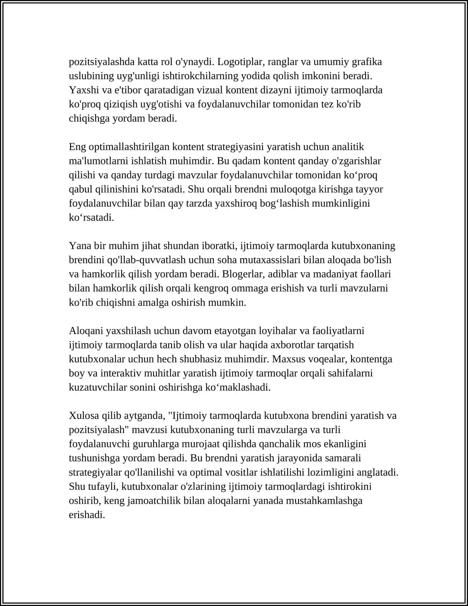 IJTIMOIY TARMOQLARGA KUTUBXONA TARG'IBOTI 4