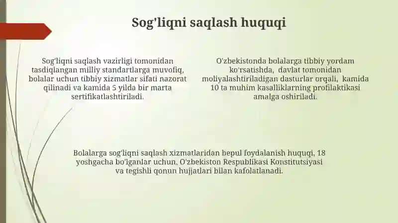 O'zbekiston Respublikasi Qonunida Bolalar huquqlari 4