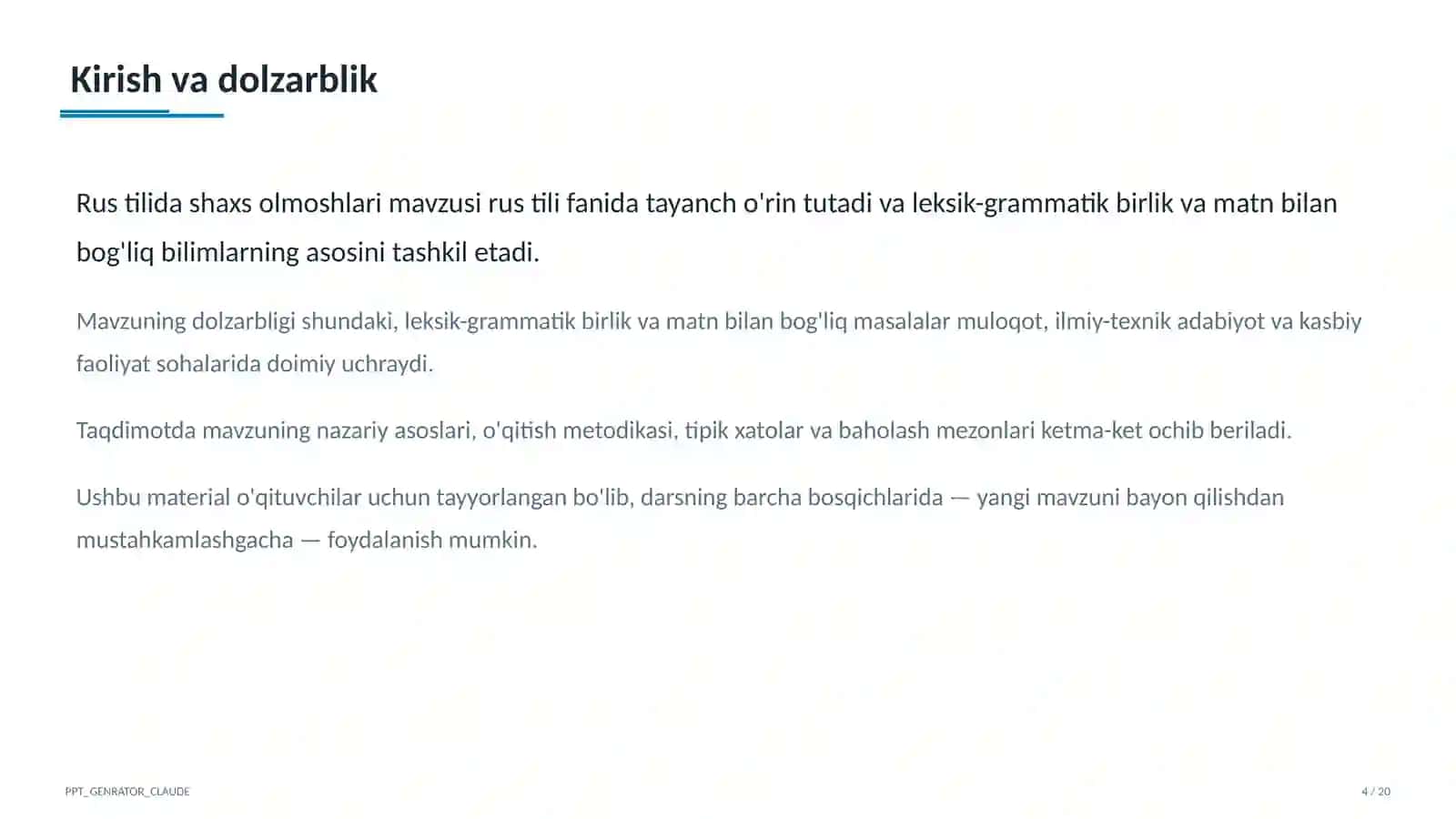 Rus tilida shaxs olmoshlari (5-sinf) 4
