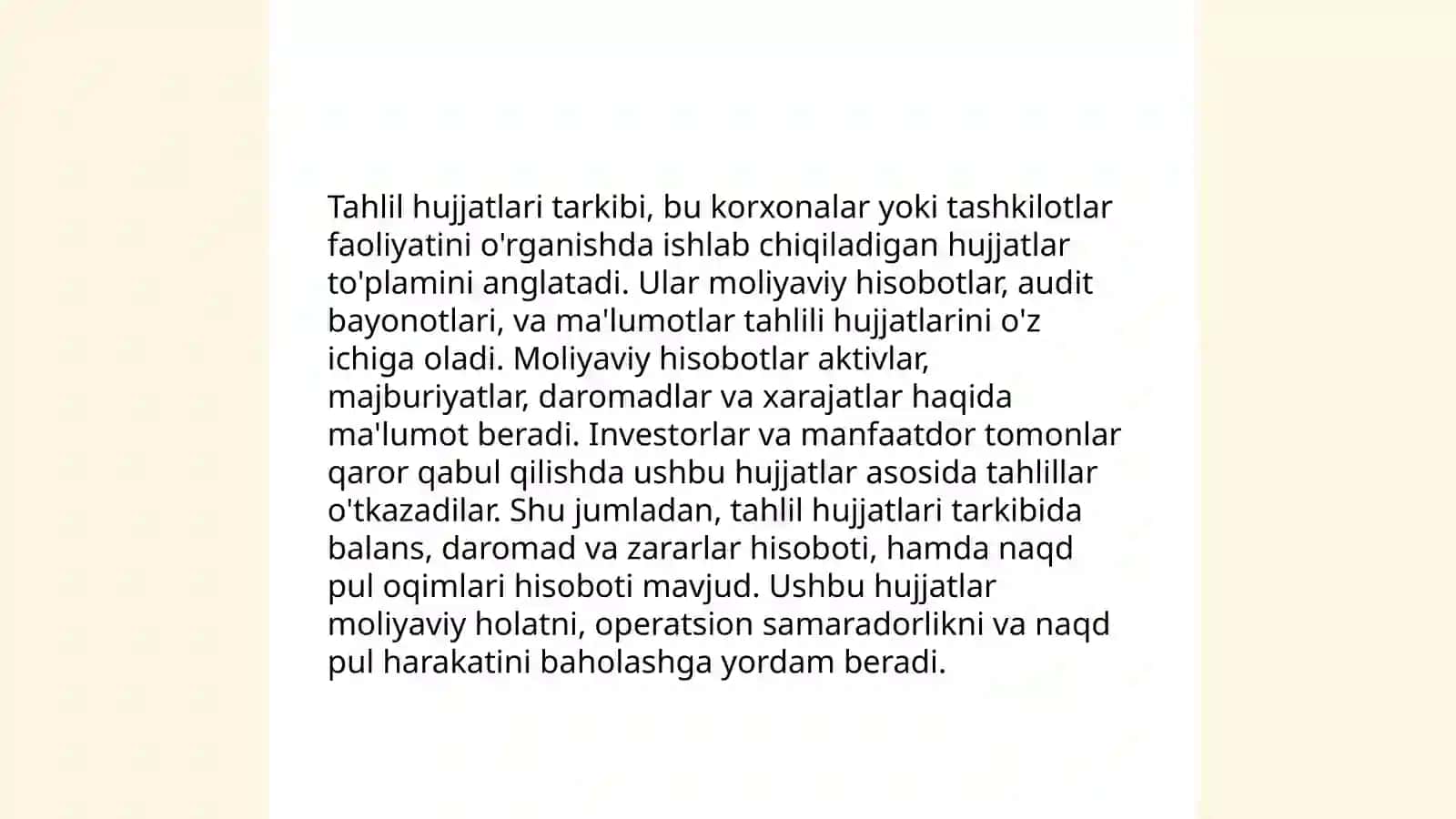Tahlil hujjatlari yozish 4