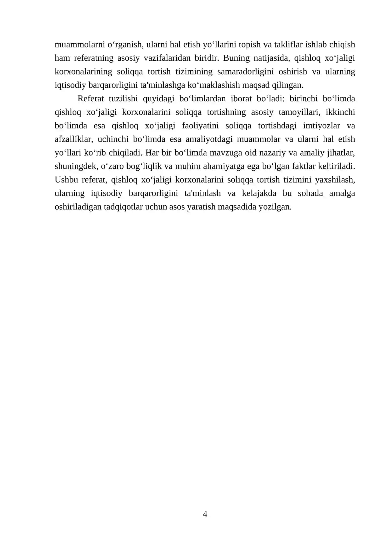 Qishloq xo‘jaligi korxonalarini soliqqa tortishning o‘ziga xos xususiyatlari 4