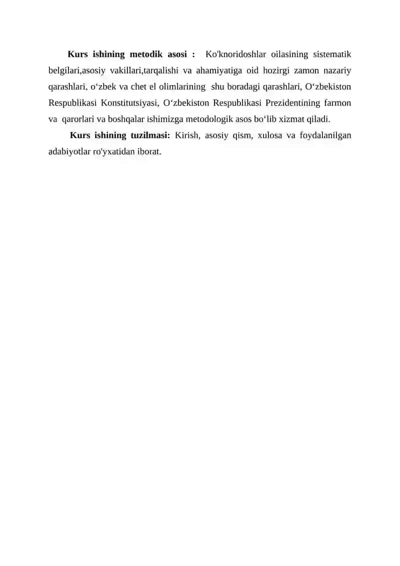 Ko'knoridoshlar oilasining sistematik belgilari,asosiy vakillari,tarqalishi va ahamiyati 4