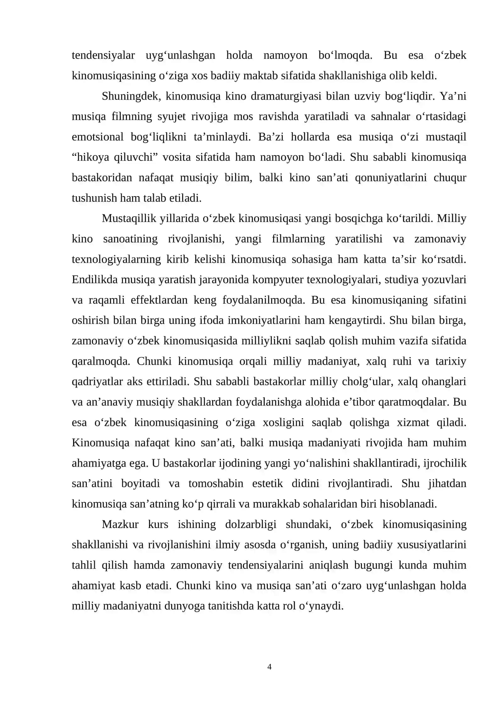 O‘ZBEK KINOMUSIQASI 4