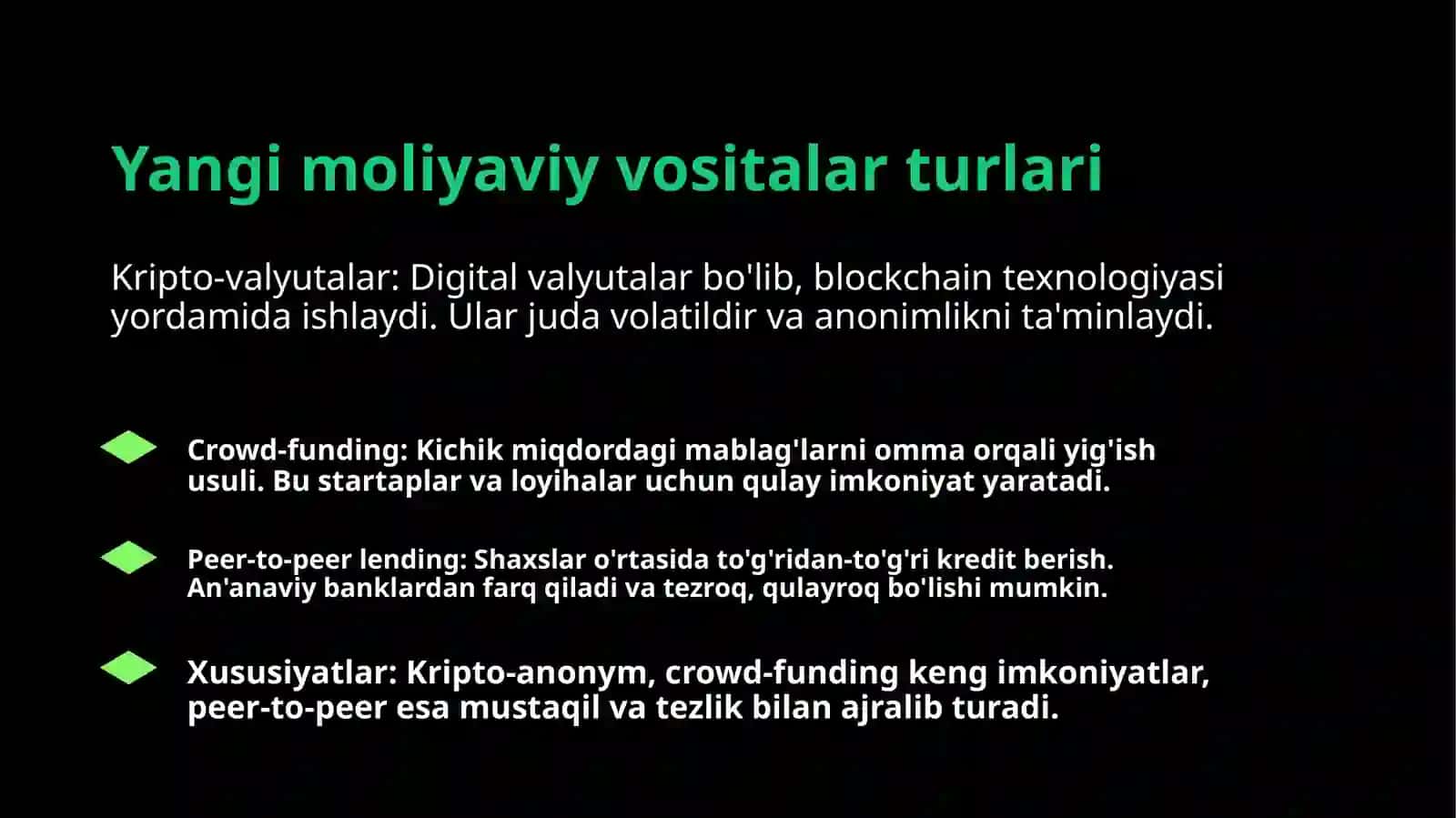 Moliyaviy vositachilikning yangi shakllari 4