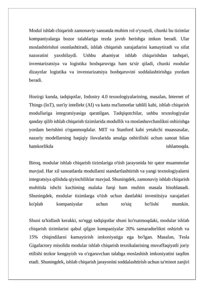 Ishlab chiqarish modullari 4