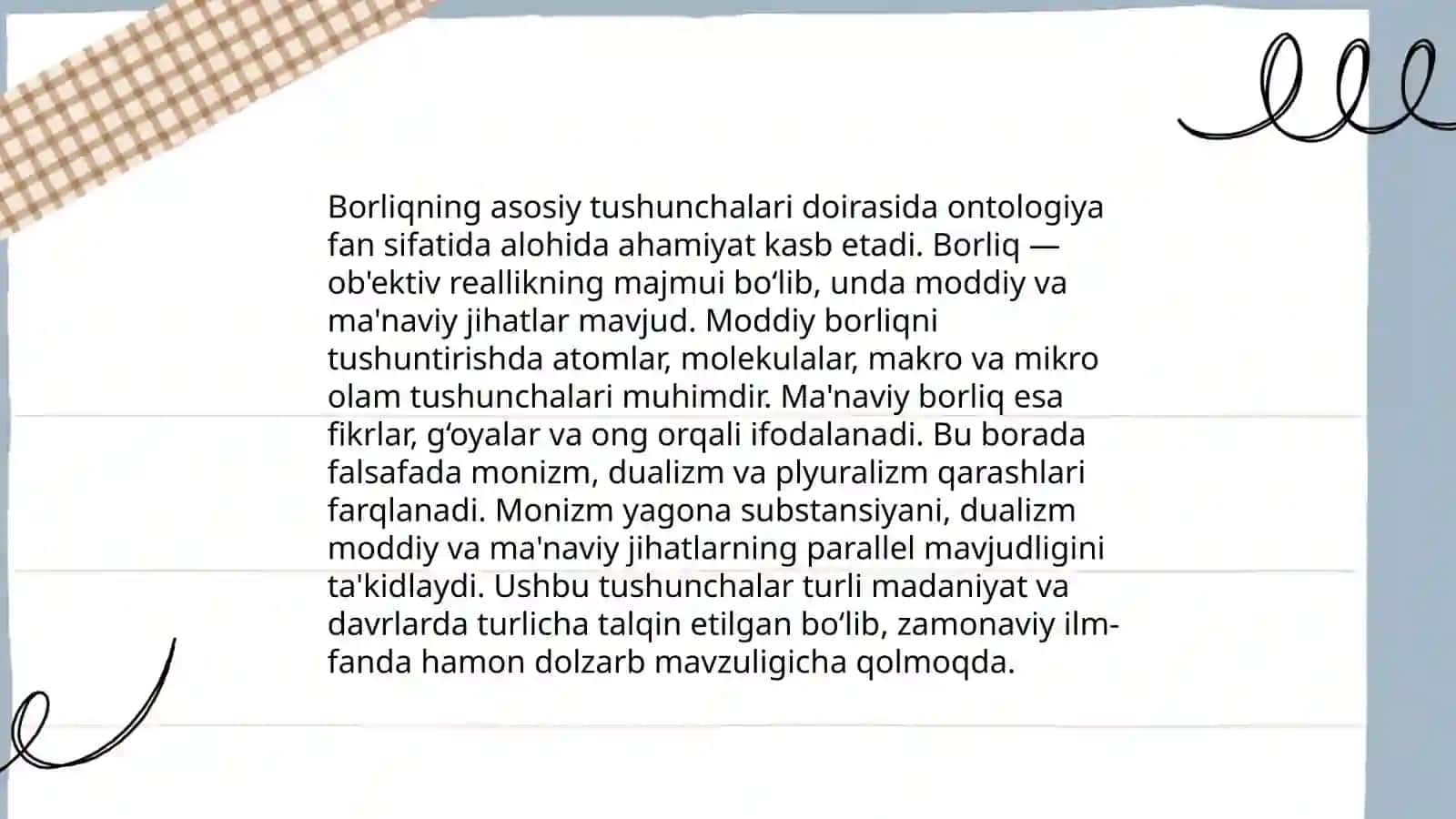 Ontologiya ( borliq tushunchasi) 4