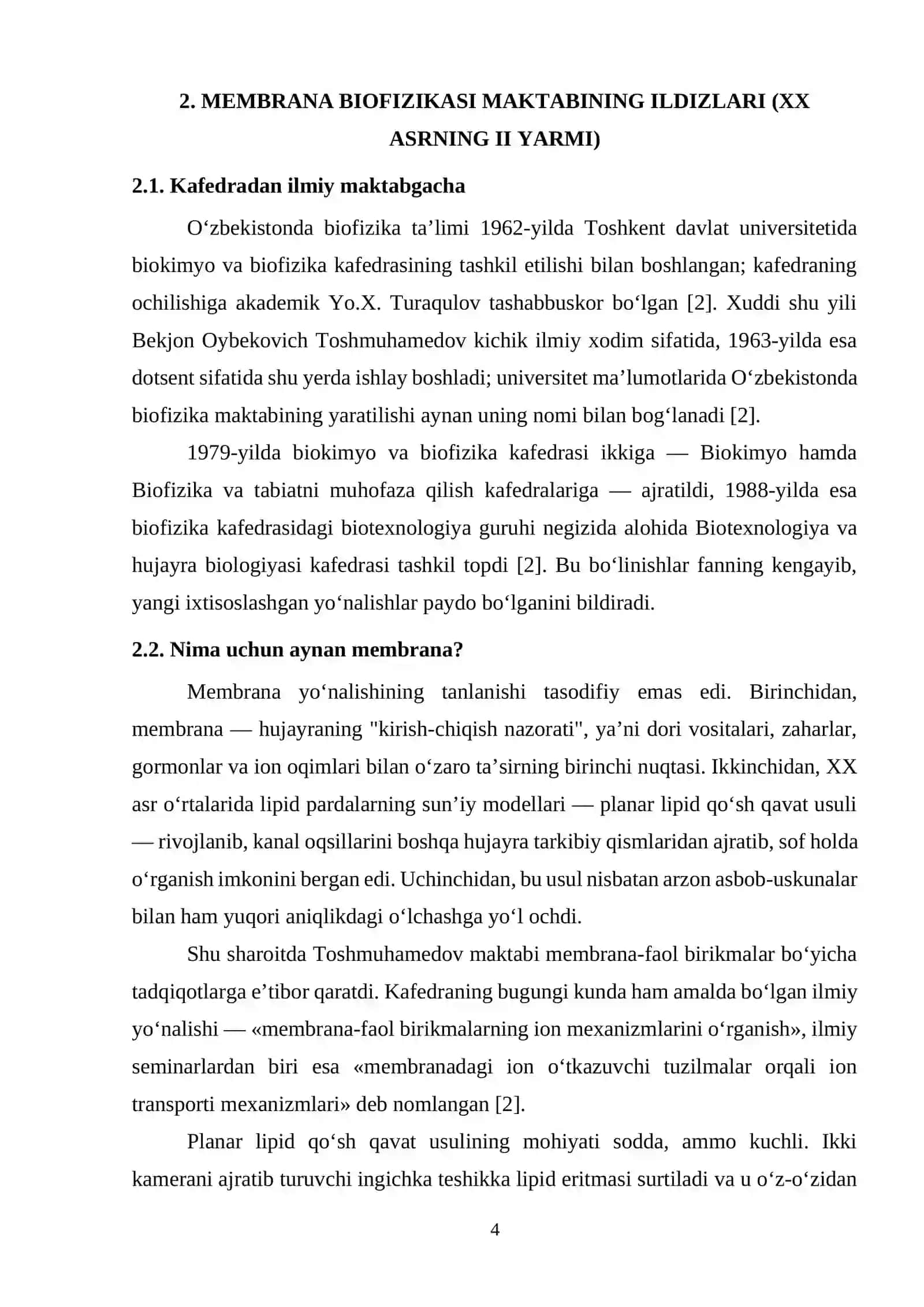 Oʻzbekistonda biofizik tadqiqotlarning rivojlanishi 4
