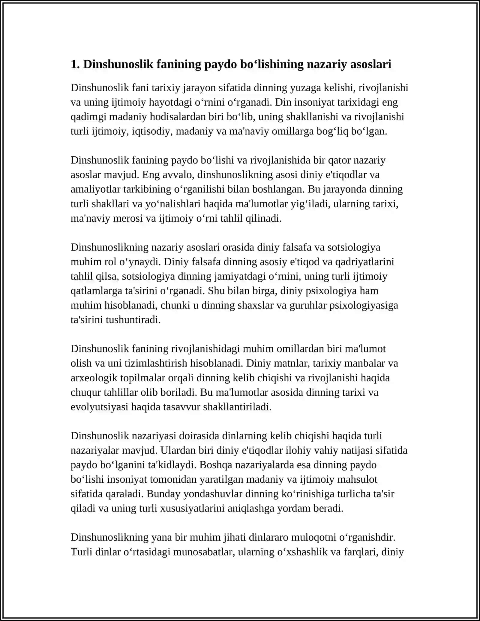DINSHUNOSLIK FANINING YUZAGA KELISHI VA TARIXIY TARAQQIYOT FOYDALANGAN ADABYOTLAR VA XULOSA 4