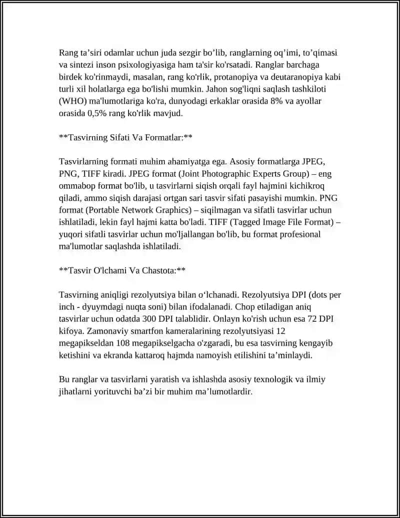 RANGTASVIR MOYLI BÒYOQ BILAN ISHLASH RANGLAR UYG'UNLIGINI VA YORUG'LIK SOYANI ÒRGANISH 4