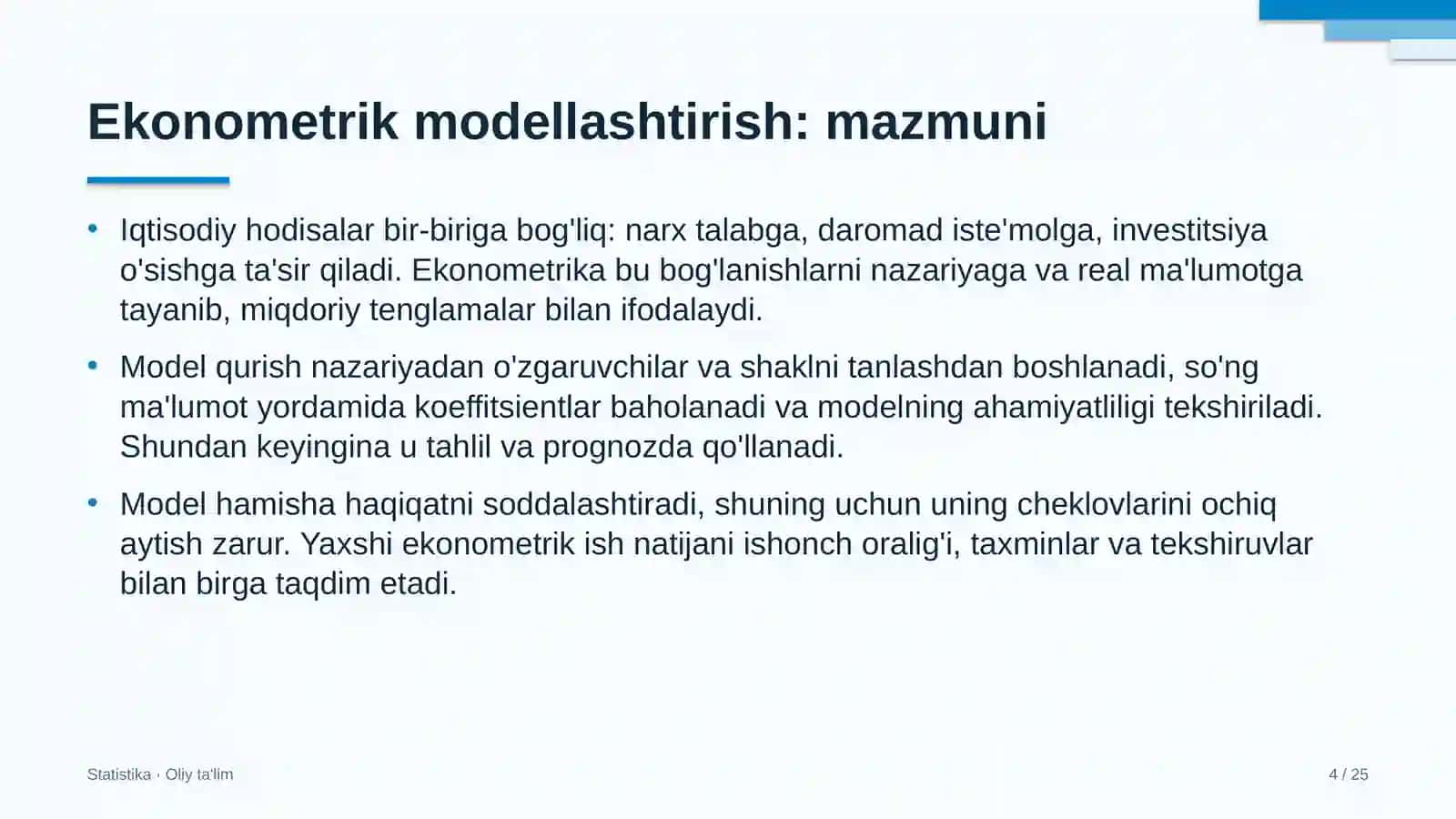 Karshering xizmatida ekonometrik modellashtirish 4