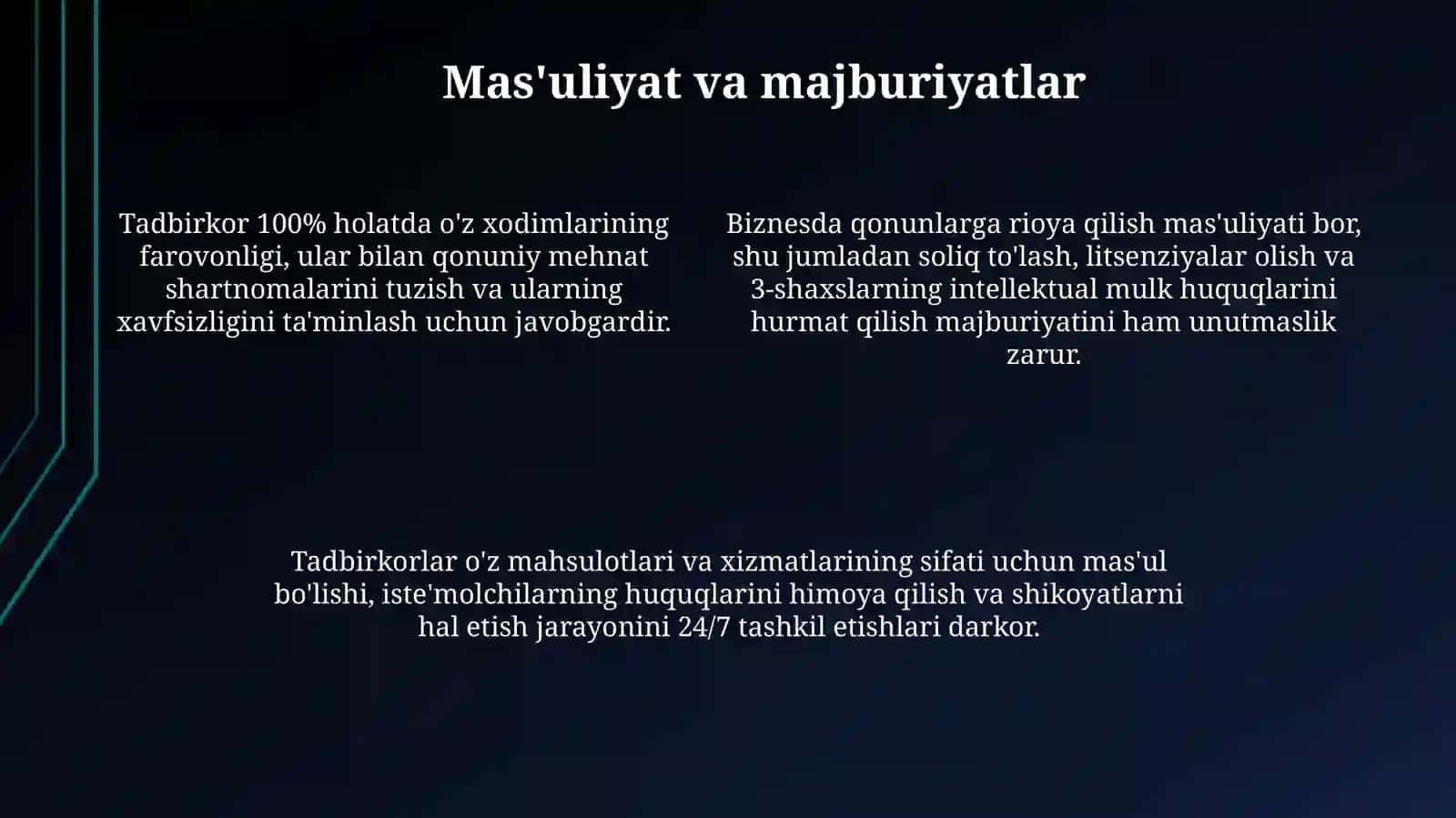 Tadbirkorning asosiy fazilatlari 4