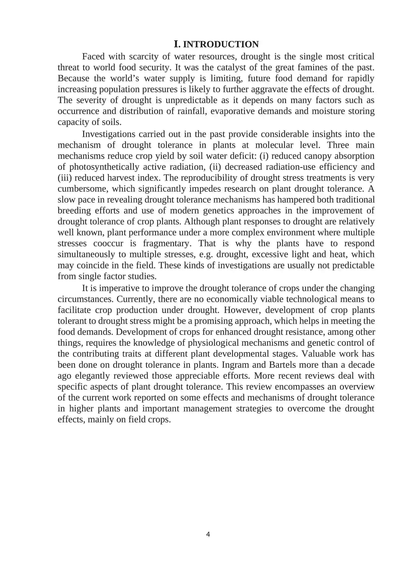 Drought resistance of plants 4