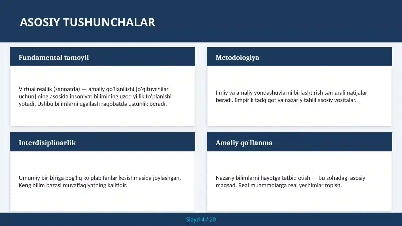 Virtual reallik (sanoatda) — amaliy qo'llanilishi [o'qituvchilar uchun] 4