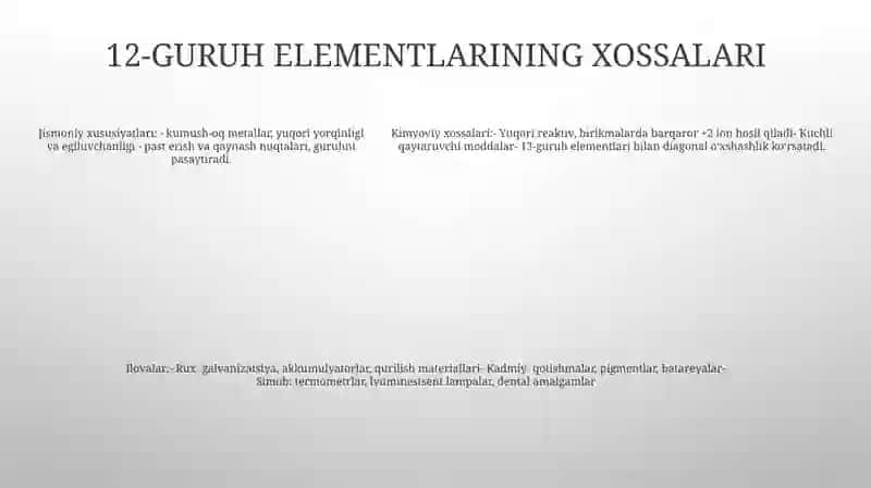 12-guruh Elementlar 4