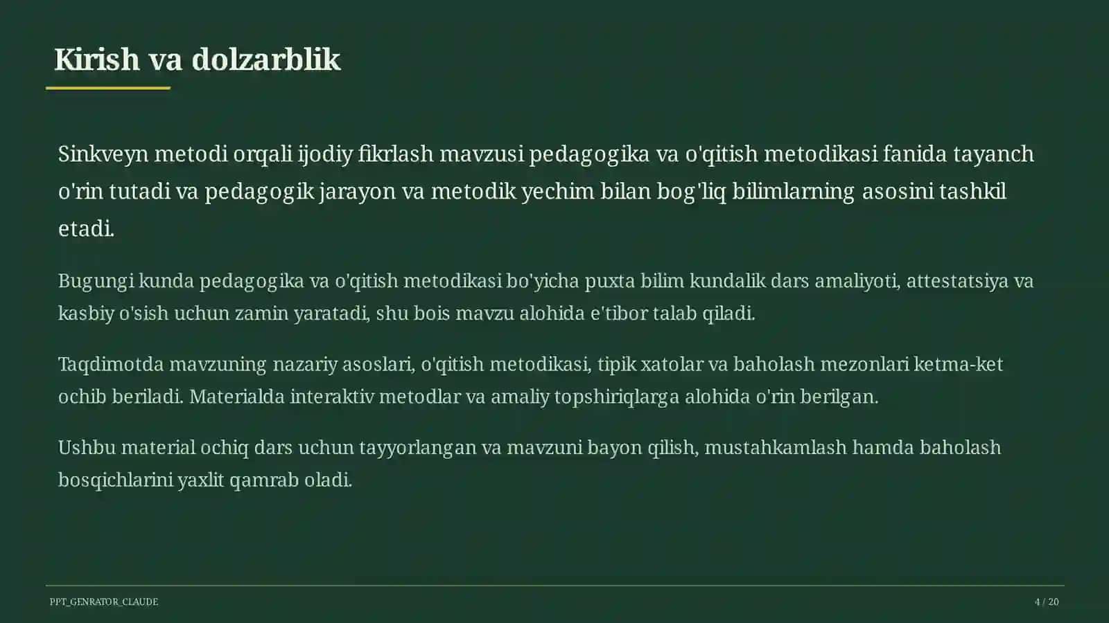 Sinkveyn metodi orqali ijodiy fikrlash 4