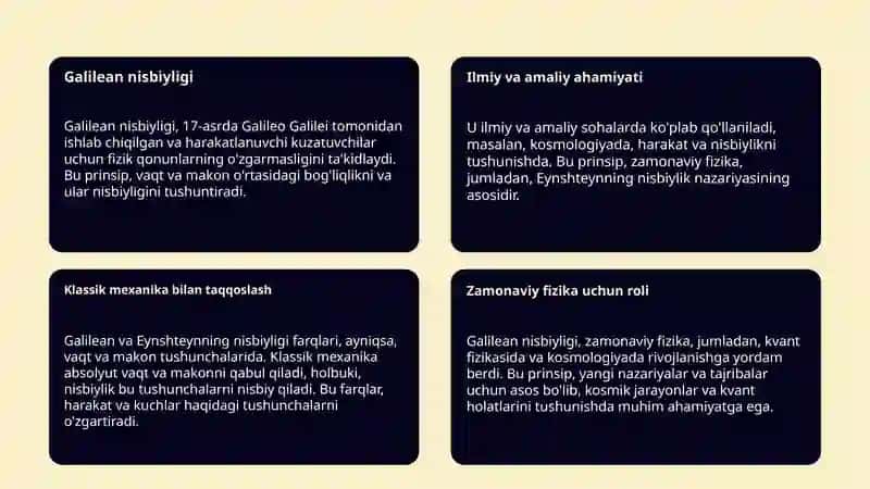 Galleliynnng nisbiyligi prinsipi 4