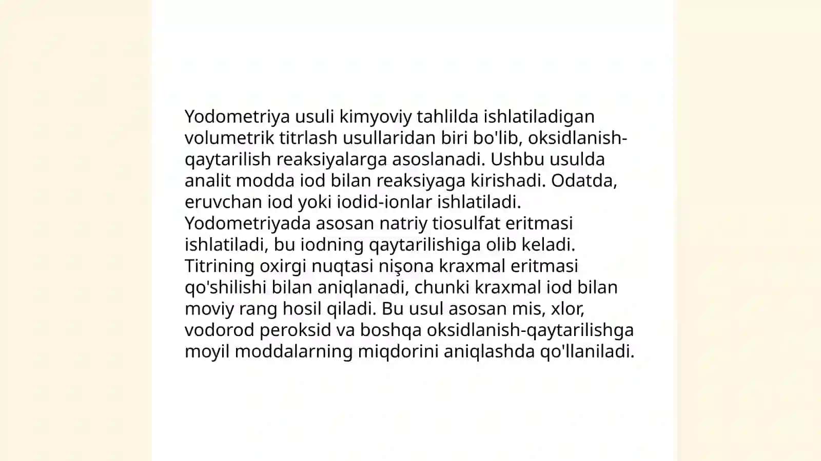 Permanganatometriya yodometriya usullari 4