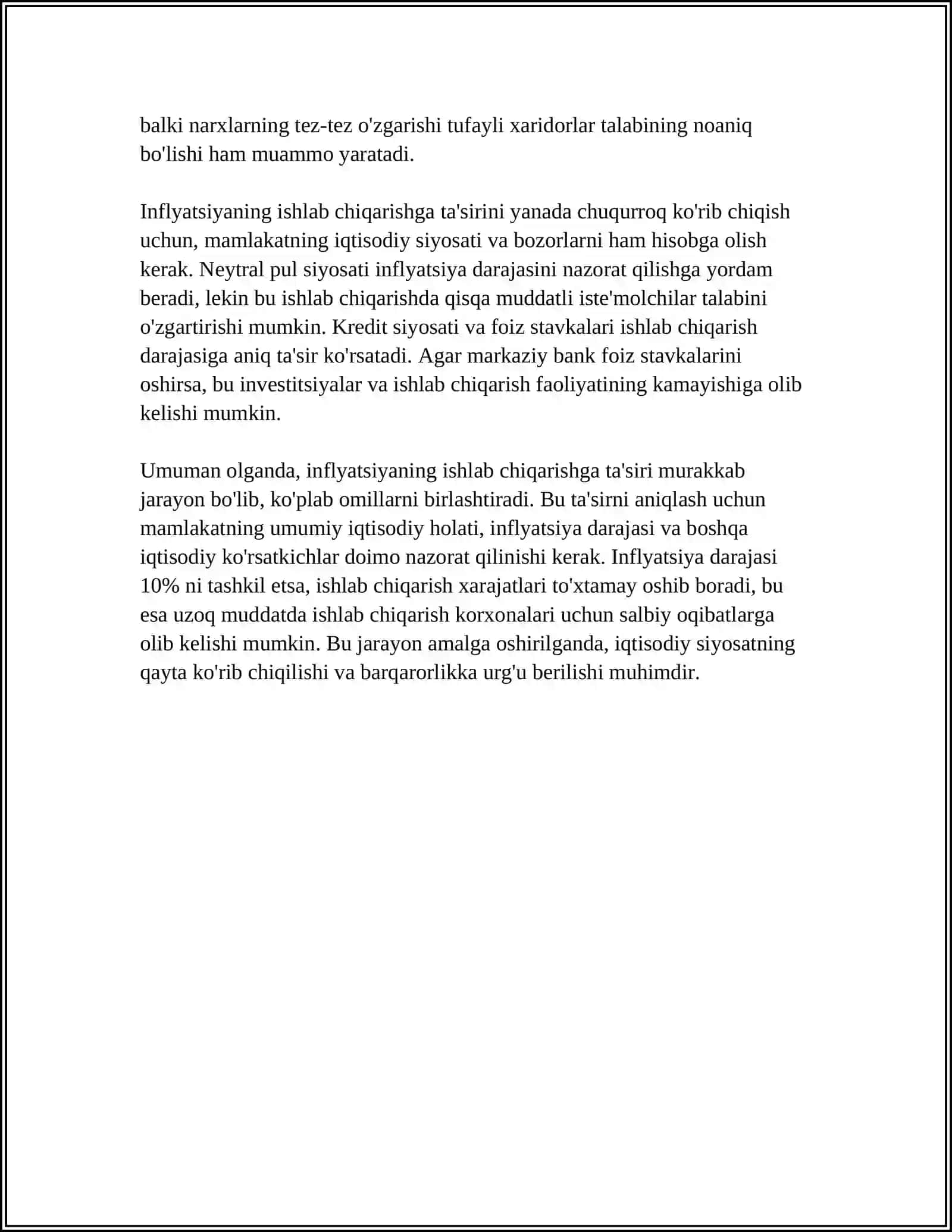 INFLYATSIYANING IJTIMOIY-IQTISODIY OQIBATLARI. INFLYATSIYAGA QARSHI SIYOSAT 4