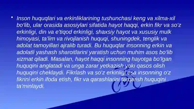 YANGI O’ZBEKISTONDA INSON HAQ-HUQUQLARI VA ERKINLIKLARI KAFOLATINING YARATILISHI. 4