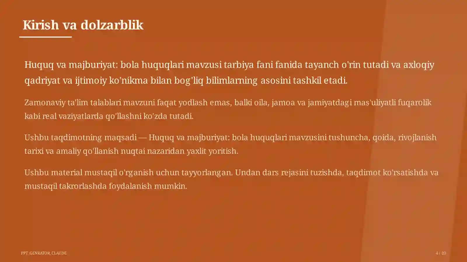 Huquq va majburiyat: bola huquqlari (8-sinf) 4