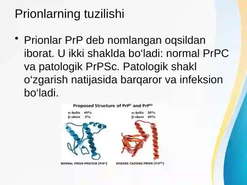 Prionlarning amaliyotdagi ahamiyati 4
