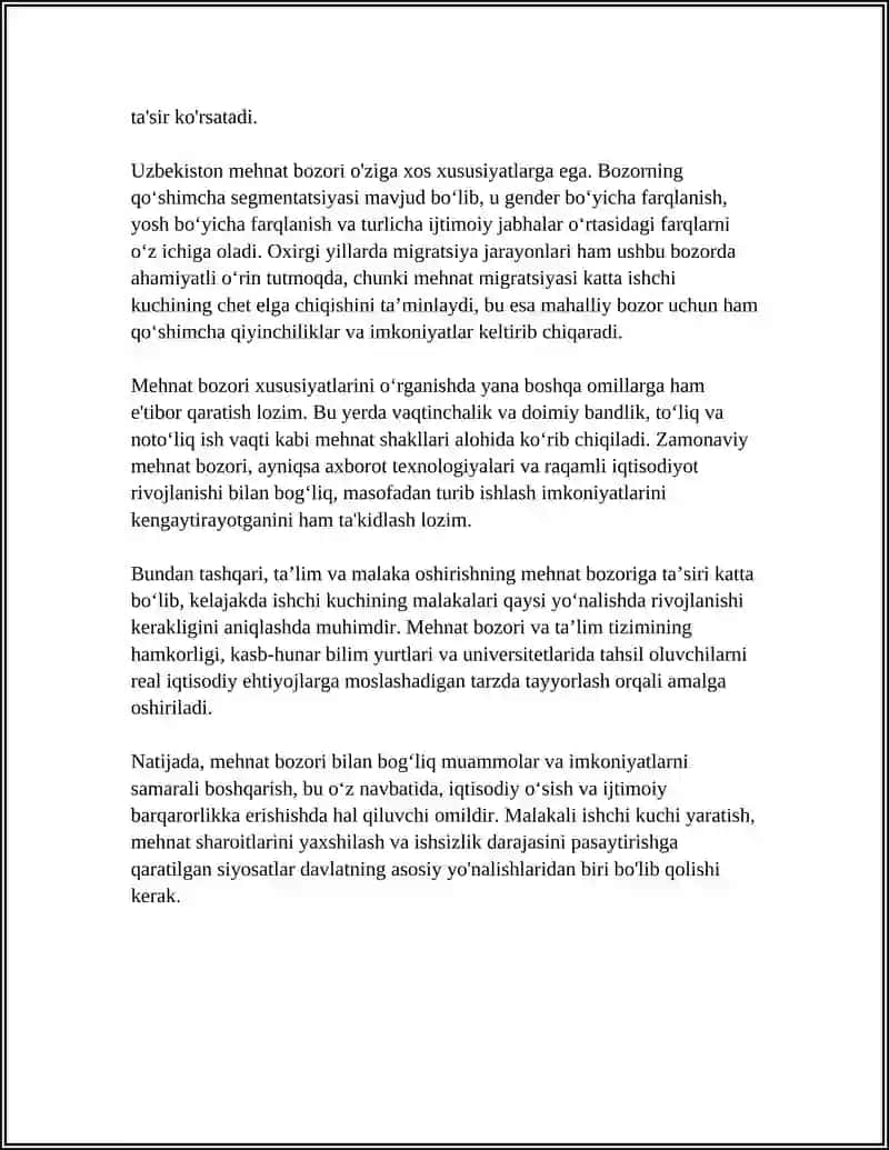 MEHNAT BOZORI VA KORXONALARDA MEHNAT RESURSLARIDAN FOYDALANISH 4