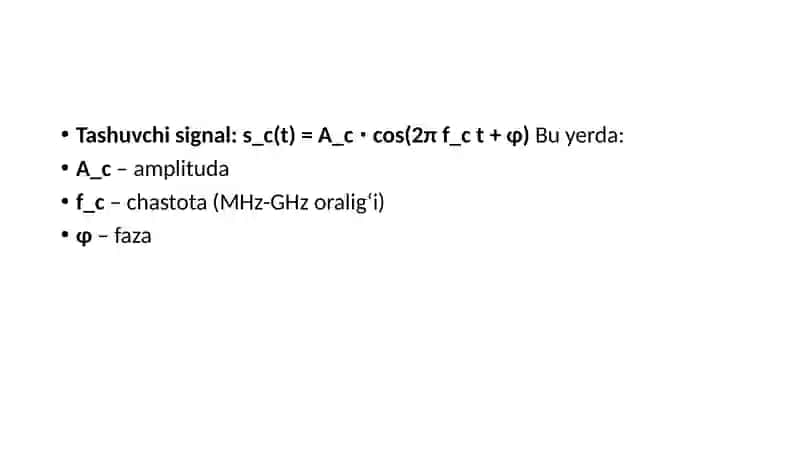 Fizikdarajadagi ma'lumotlarni uzatish usullari. Anolog modulyatsiya 4