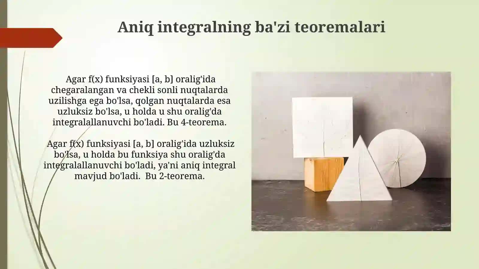 Aniq integralning xossalari 4