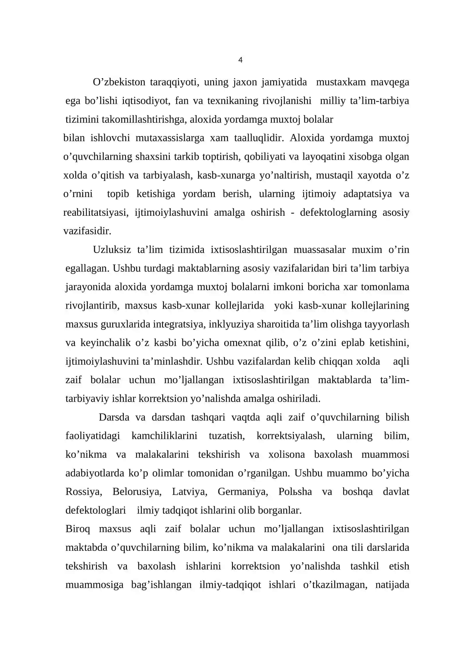 Ixtisoslashtirilgan maktabda ona tili darslarida o’quvchilar bilimini tekshirish va baxolash usul va yo’llarini o’rganish» 4