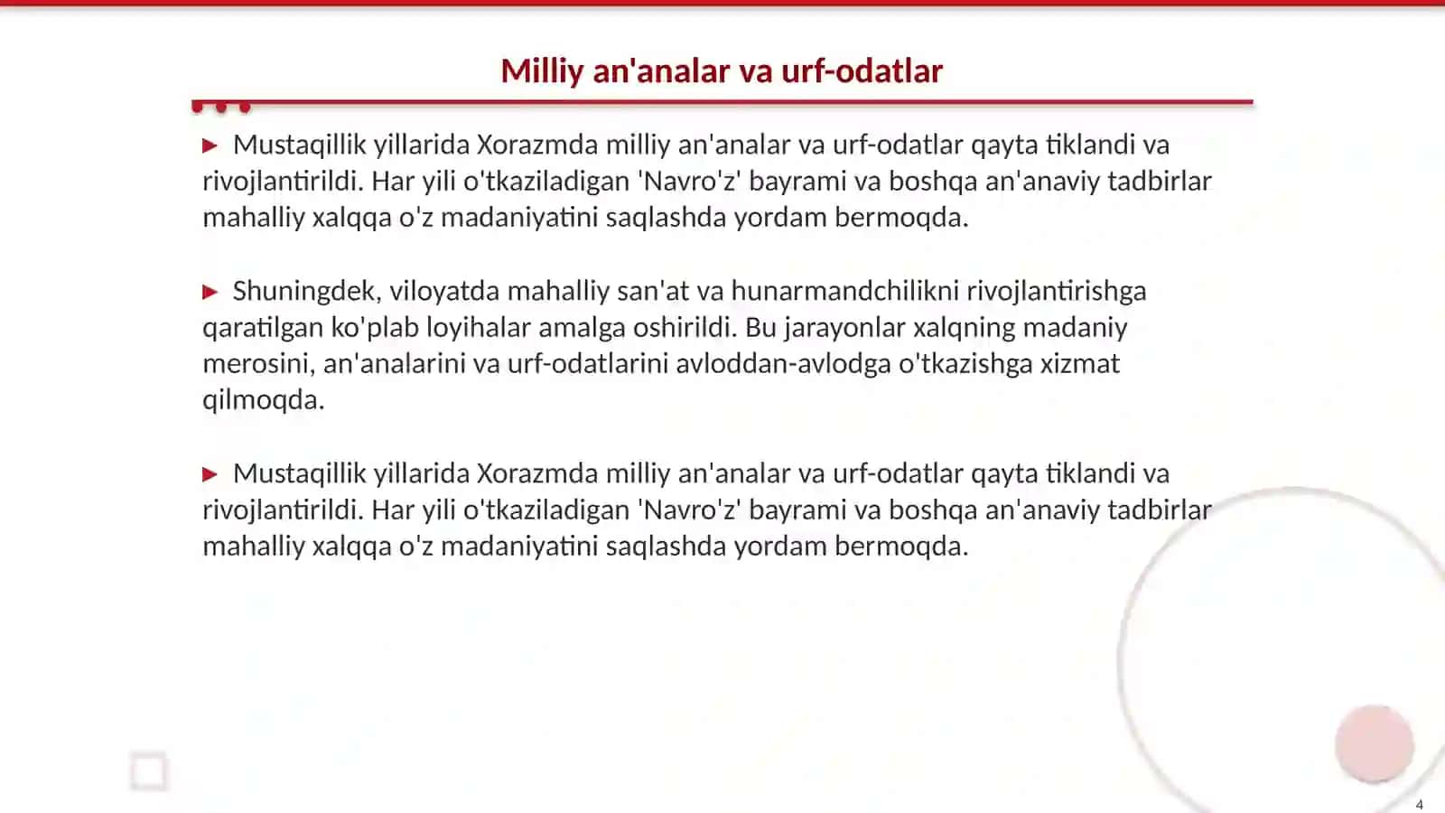 Mustaqillik yillarida Xorazm viloyatida madaniy hayotni rivojlanishi 4