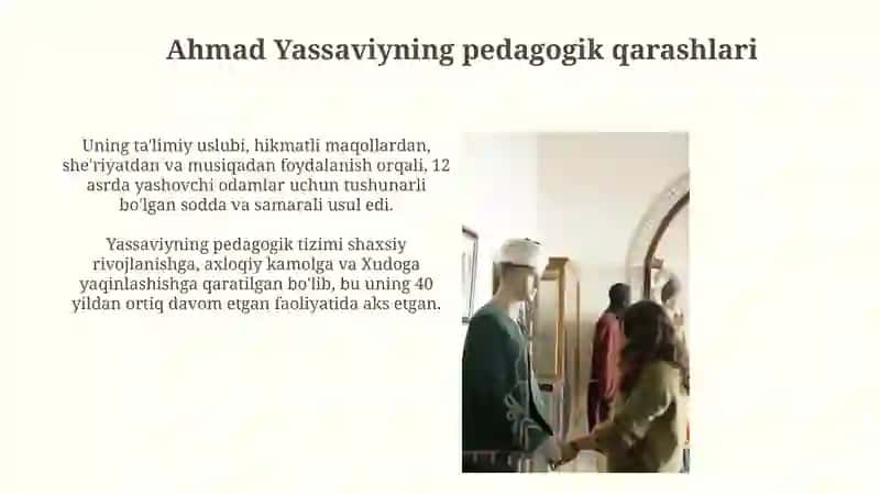 Ahmad Yassaviyning pedagogik qarashlari 4