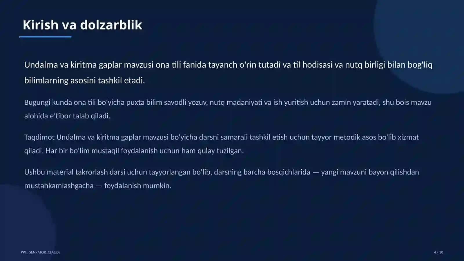 Undalma va kiritma gaplar (8-sinf) 4