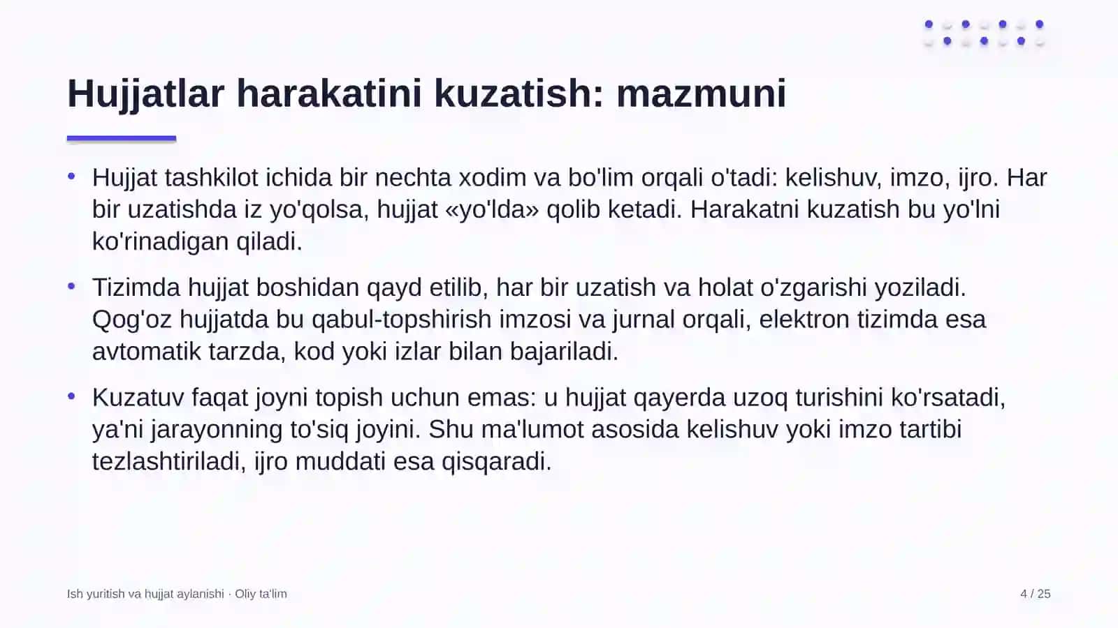 Maishiy texnika ta'mirlash ustaxonalarida hujjatlar harakatini kuzatish 4