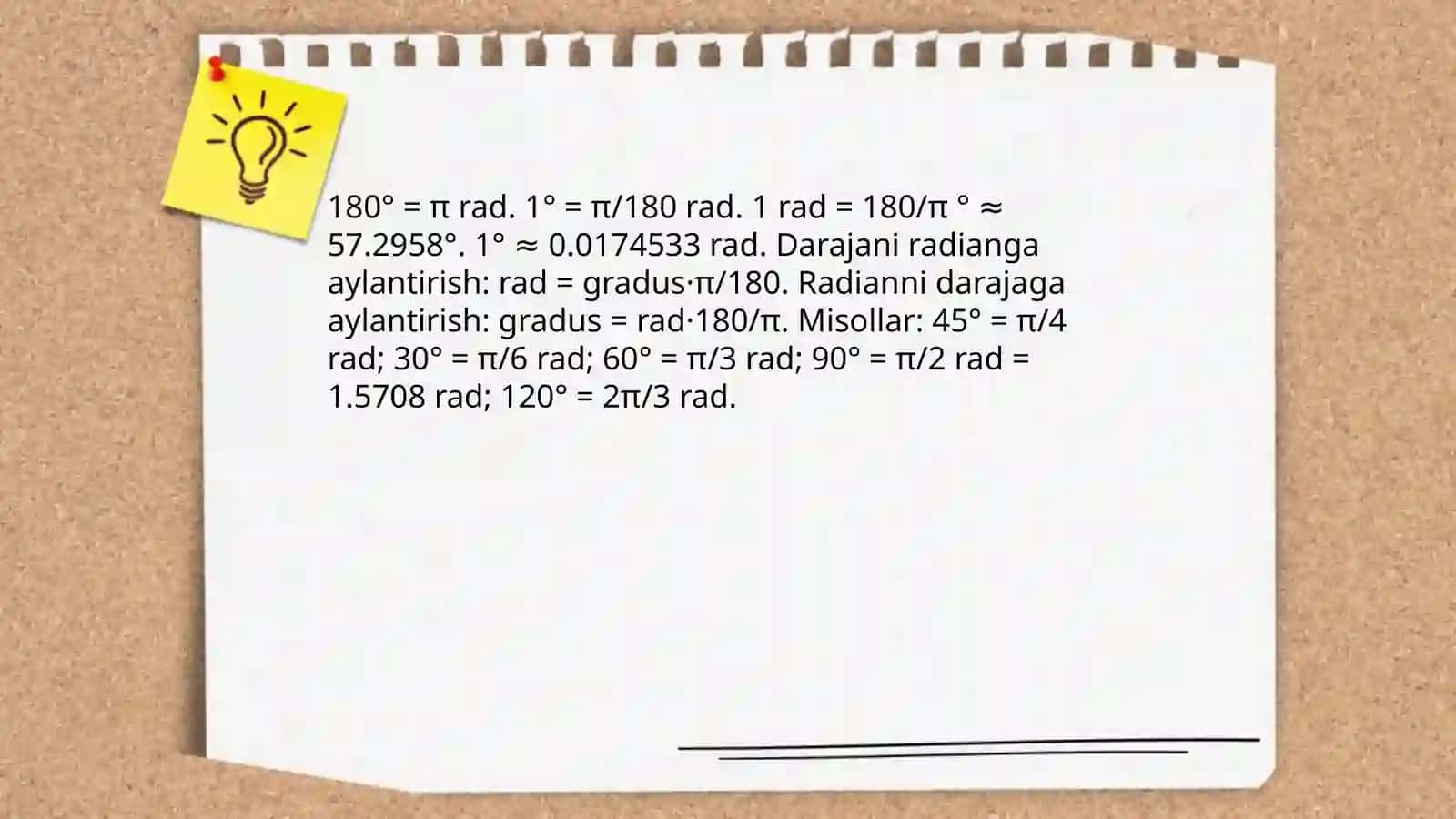 Burchakning radian oʻlchovi 4