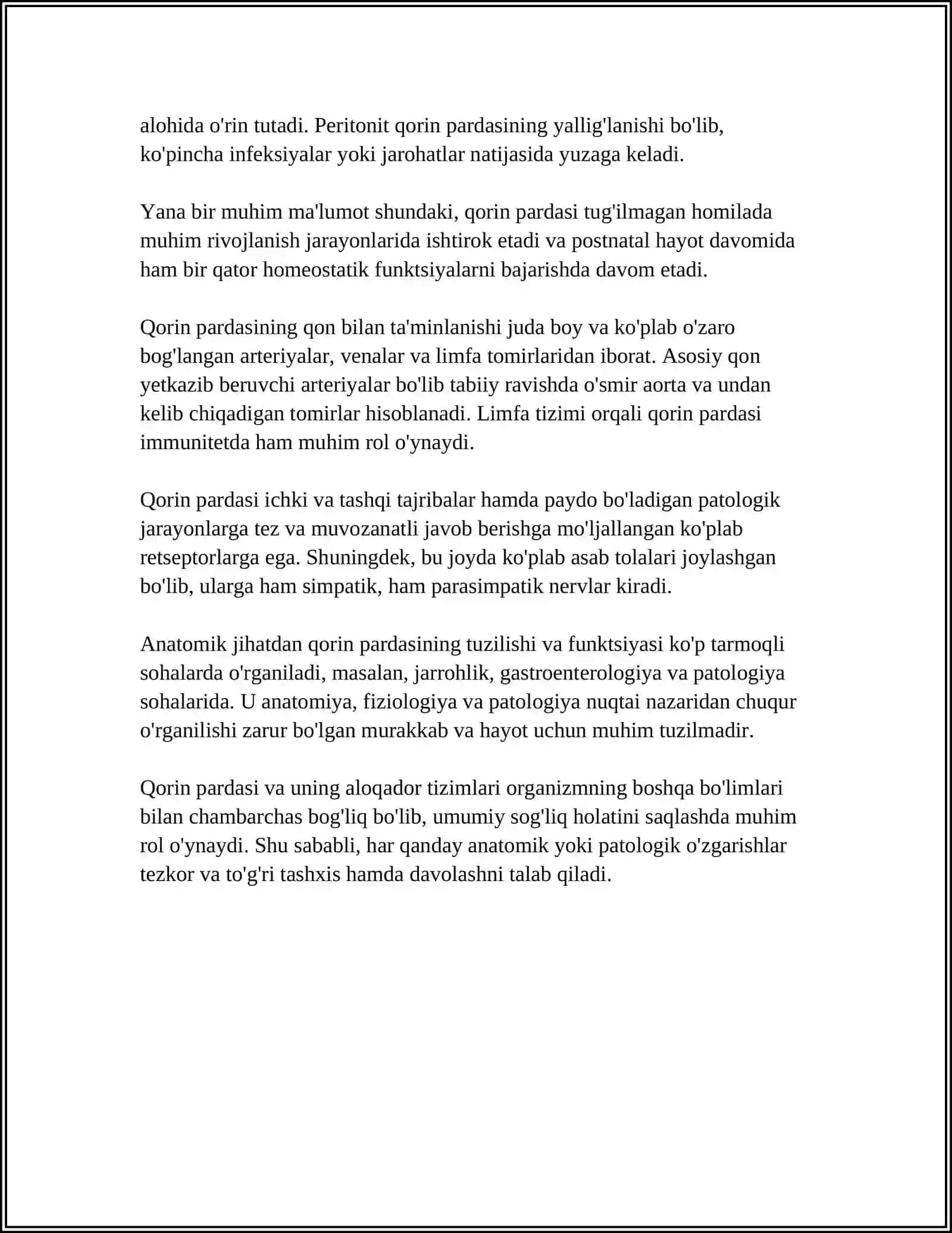 QORIN PARDANING TUZILISHI VA UNING QORIN BO'SHLIG'I A'ZOLARIGA MUNOSABATI 4