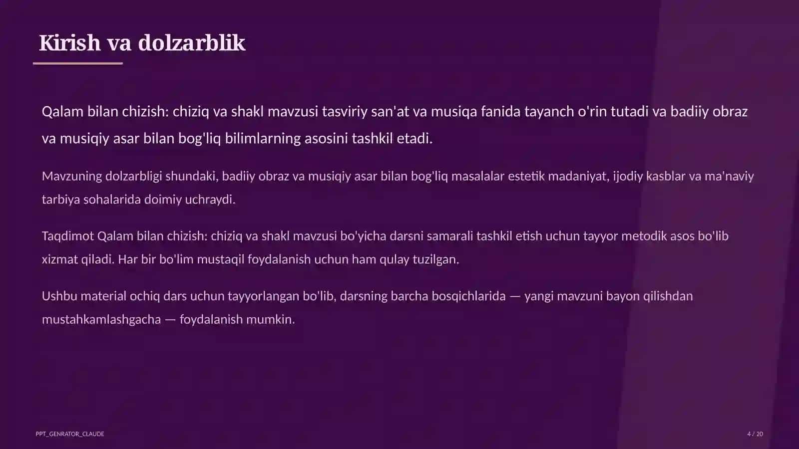Qalam bilan chizish: chiziq va shakl (1-sinf) 4