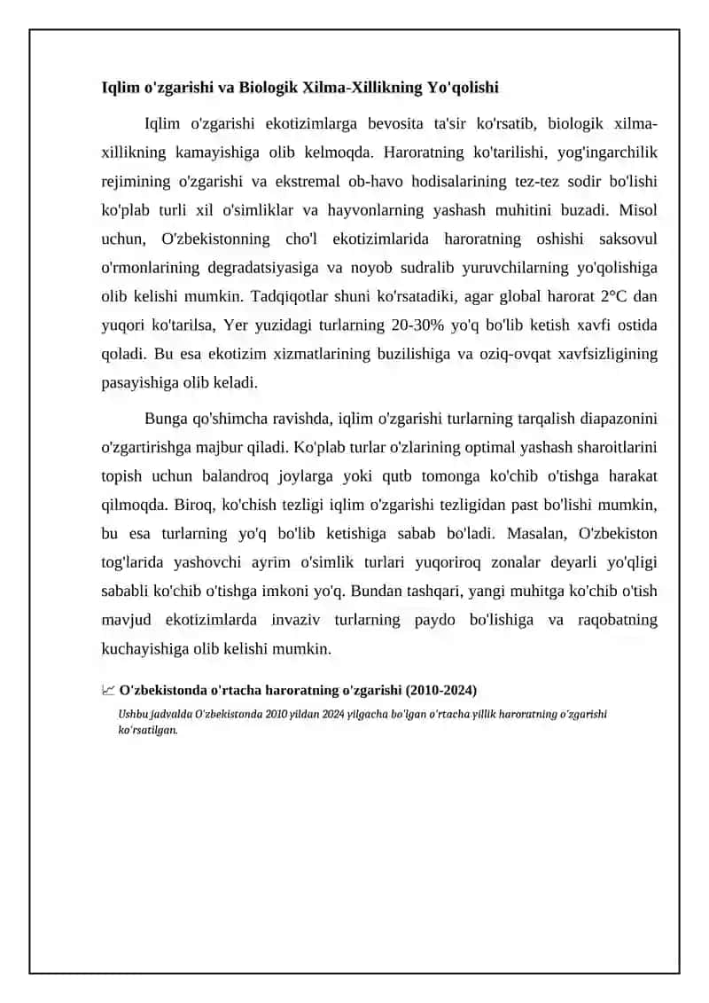Iqlim o'zgarishining ekotizimlarga ta'siri 4