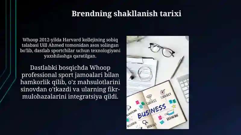 Whoop brendining biznes-rejasi haqida va ushbu brendining shakllanishi 4