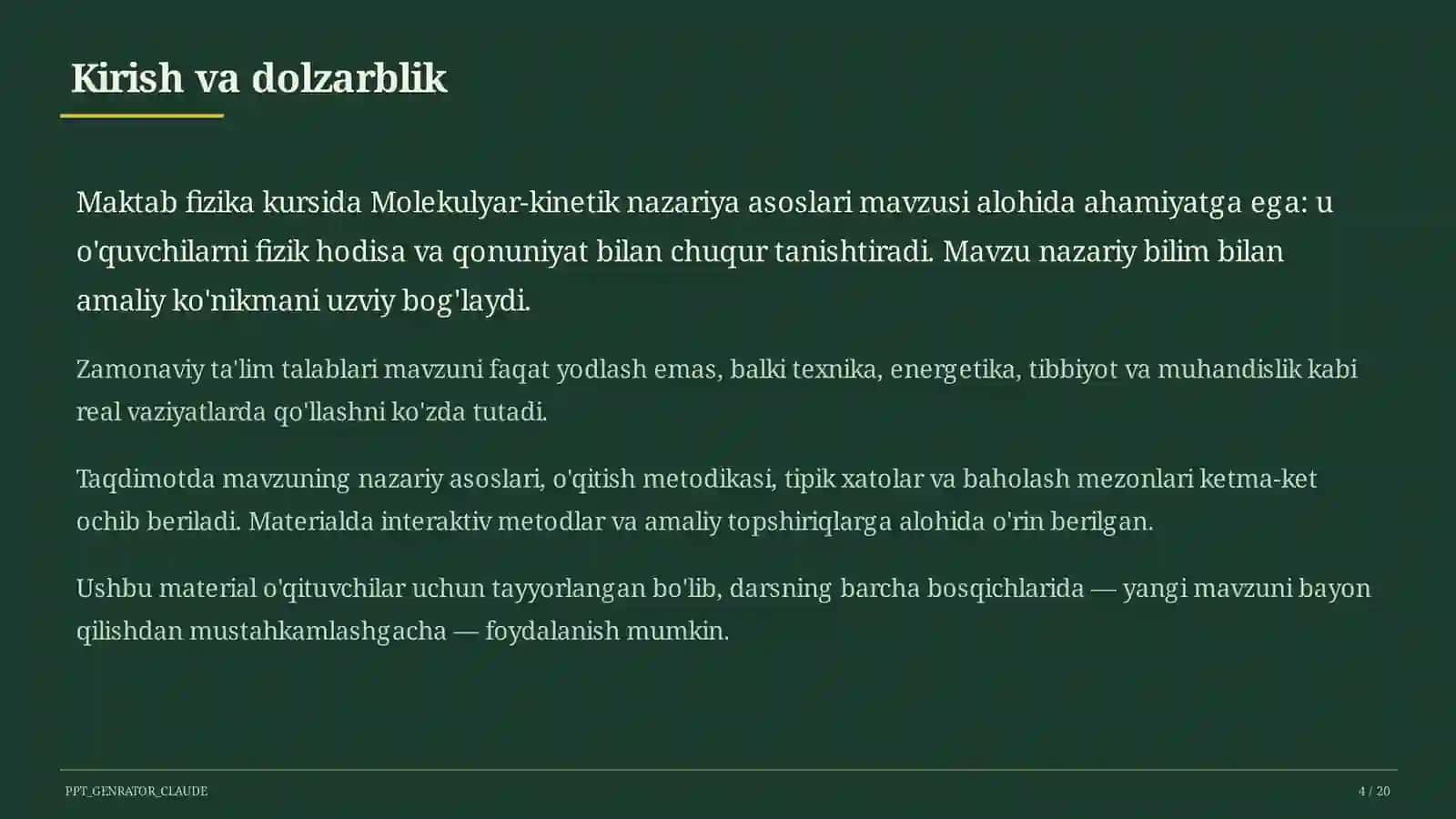 Molekulyar-kinetik nazariya asoslari (10-sinf) 4