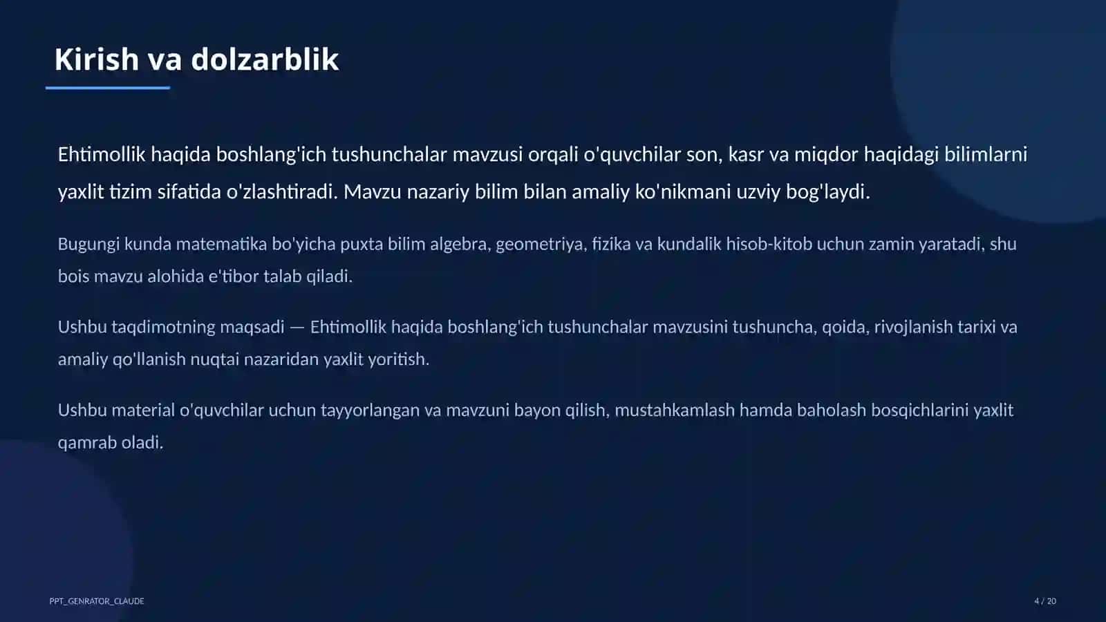 Ehtimollik haqida boshlang'ich tushunchalar (6-sinf) 4