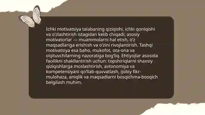 Talabaning ta'lim faoliyatida ehtiyojlar va qiziqishlar - faollikning manbayi sifatida Shodiyeva Nasiba 4