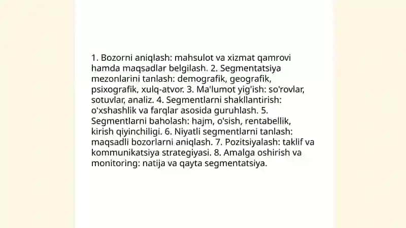 Bozor segmentatsiyasi va xaridorlar turlari 4