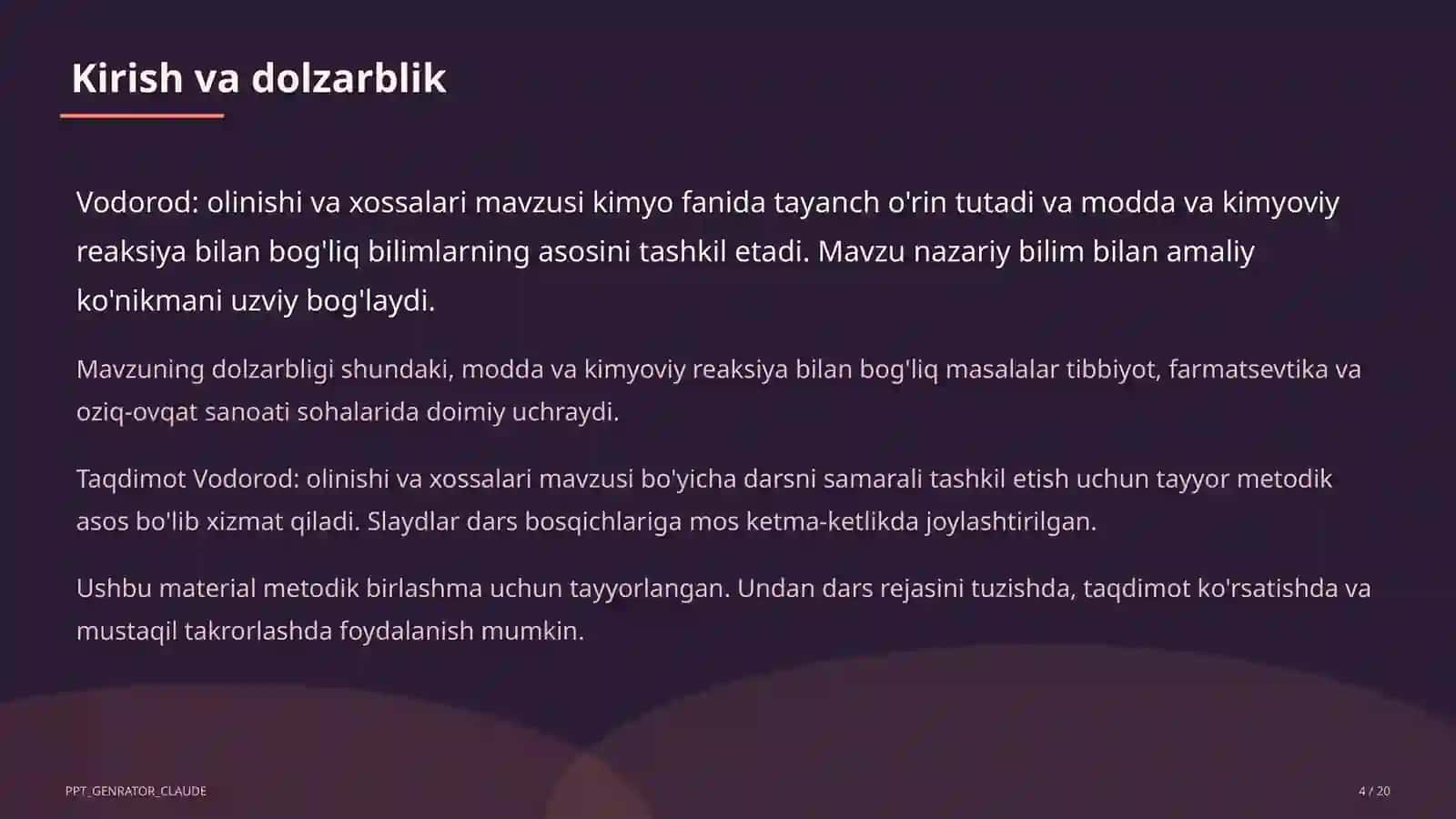 Vodorod: olinishi va xossalari (7-sinf) 4