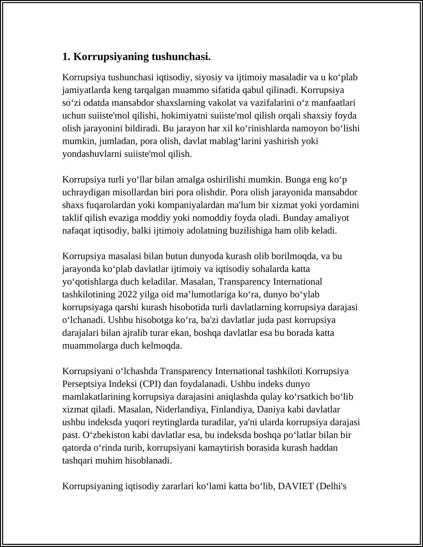 KARRUPSIYANING MOHIYATI, OQIBATLARI VA UNGA QARSHI KURASH MEXANIZMLARI 4