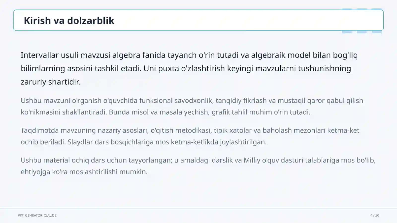 Intervallar usuli (9-sinf) 4