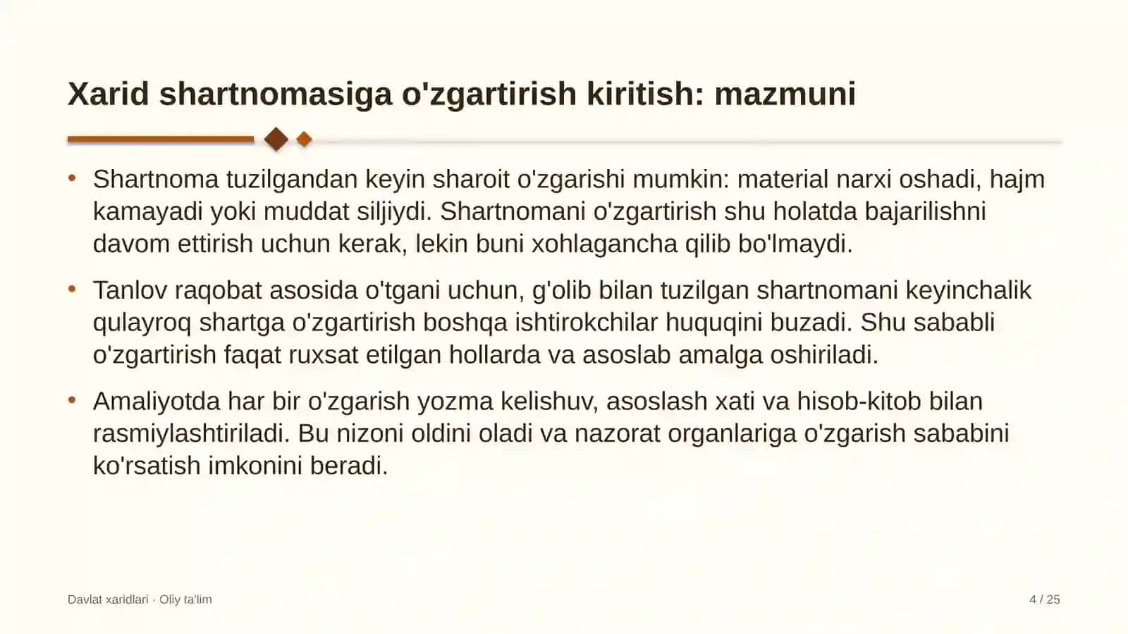 Avtomobil yuvish shoxobchalarida xarid shartnomasiga o'zgartirishlar kiritish tartibi 4