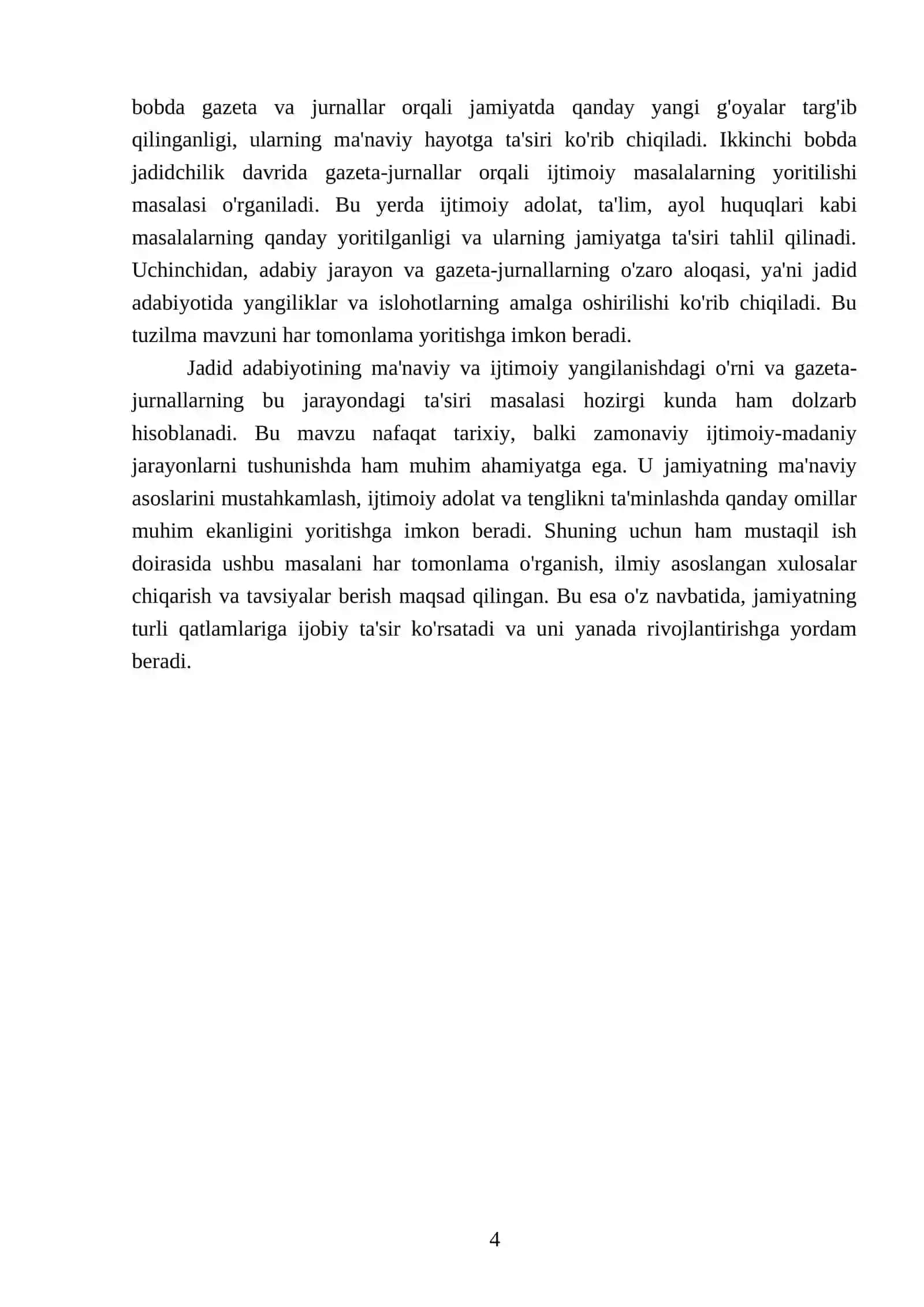 Gazeta-jurnallarning jadid adabiyotida ma'naviy va ijtimoiy yangilanishdagi o'rni 4