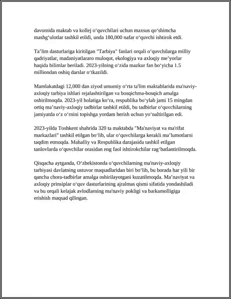 BOSHLANG'ICH SINFLARGA RAHBARLIK QILISHDA TARBIYAVIY ISHLARNI REJALASHTIRISH 4